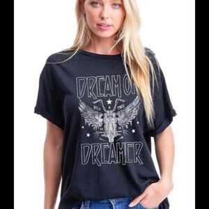 ZUTTER Black Dream On Dreamer T-Shirt with Holes Size Small